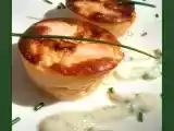 Recette Petits gâteaux de saint-jacques au saumon, sauce ciboulette