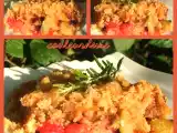 Recette Crumble de tomates et courgettes aux saucisses de toulouse