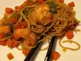 Recette Nouilles sautées aux crevettes