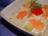 Recette Risotto aux poireaux, saumon fumé et chèvre