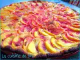 Recette La tarte de nicolas (pêches, pralines roses)