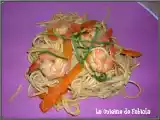 Recette Nouilles sauté aux crevettes et légumes (diététique)
