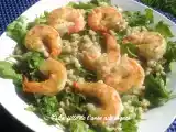 Recette Salade d'orge perlé et crevettes, vinaigrette gingembre et aneth