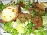 Recette Frisée aux foies de volaille et ses toasts au chèvre chaud et miel