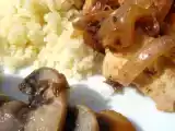 Recette Poulet aux oignons et petits champignons sautés, miam miam ont dit les enfants !