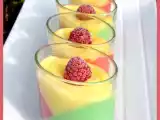 Recette Verrine de panacottas tricolores (framboise, pistache et crème de citron)