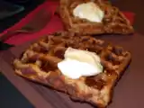 Recette Gaufres aux flocons d'avoine et sauce caramel au beurre de cacahuètes
