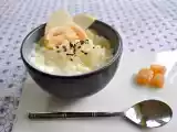 Recette Riz au lait de coco, poire japonaise, gingembre confit et sésame noir