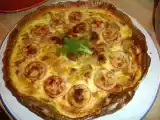 Recette Quiche au bleu d?auvergne, tomates et courgettes, poire.