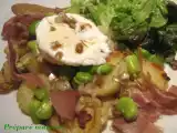 Recette Salade de pommes de terre au jambon cru et oeuf poché