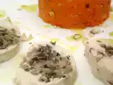 Recette Roule de dinde farci aux champignons, puree de carotte aux noisettes
