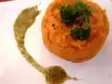 Recette Embeurrée de potiron au coulis vert