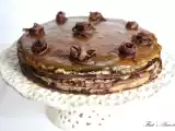 Recette Gâteau aux crêpes chocolatées, crème de noisette, caramel poire et chocolat blanc