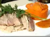 Recette Pavé de dinde bardé et purée « orange »