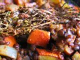 Recette Mijoté de potimarron, tomates, oignons et lentilles vertes