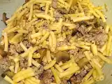 Recette Chair à saucisse, pâtes et petits champignons