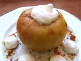Recette Pomme au four basse-température, chantilly à la noisette & pralin