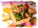 Recette Poêlée de langoustines aux agrumes et salade de mache.