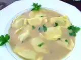 Recette Raviolis au confit de canard & crème aux cèpes et persil