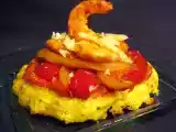 Recette Tartelettes de polenta croustillantes aux poivrons et crevettes