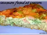 Recette Tarte au saumon fume et cresson ( pate aux flocons 5 cereales )
