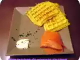 Recette Mes gaufres de pommes de terre et saumon fumé façon eric frechon!