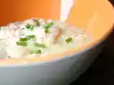 Recette Risotto au saumon, creme au parmesan