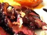 Recette Canard, sauce du feux du bengale, purée de patates douces et poires au beurre