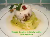 Recette Roulade de sole à la tomate confite sur lit de courgette