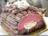 Recette Bûche chocolat framboise au coeur meringué