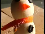 Recette Oeufs de caille - bonhomme de neige