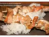 Recette Brochettes de saumon au gingembre