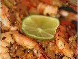 Recette Gambas au gingembre & basilic thaï sautées au wok