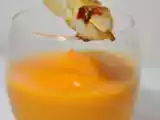Recette Verrine crème de patates douces, brochette de st jacques snackées