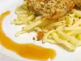 Recette Orange roughy en crumble de pistaches et son coulis au chutney de mangue et au cointreau