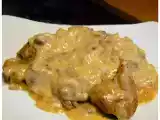 Recette Côtelettes de porc sauce aux champignons, vin et moutarde