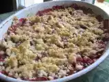Recette Le crumble rhubarbe / framboise
