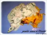Recette Blanc de poulet sauce à l' etorki sur galettes de patates douces