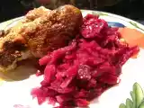 Recette Pintade au cidre, chou rouge et cranberries fraîches