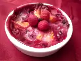 Recette Gratin de framboises et clémentines parfumé à la rose