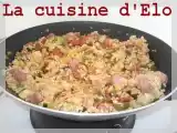 Recette Risotto chipolatas/chorizo/poivrons