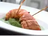 Recette Queue de langouste, mousseline de petit pois et crème de cresson