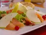 Recette Salade de saumon fumé, pomme verte et groseilles