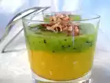 Recette Douceur de mangue et kiwi, noix de coco craquante