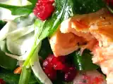 Recette Salade au saumon et aux framboises