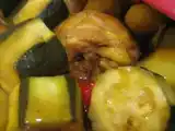Recette Tajine poulet, courgettes, poivrons et pommes de terre
