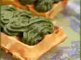 Recette Minis gaufres tomate - féta - menthe accompagnées de mousse aux epinards