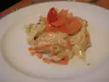 Recette Tagliatelles aux petits légumes sauce légère et saumon fumé