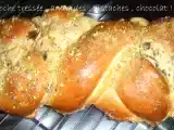 Recette Brioche tressée amandes pistaches chocolat