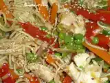 Recette Wok de poulet aux nouilles, gingembre et aux 6 legumes